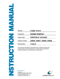 W&auml;rtsil&auml; 18V34SG Engine Instruction Manual