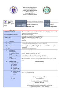 Grade 5 Science: Weather Disturbances Lesson Plan