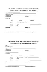 Tablet Borrower's Form - IT Services