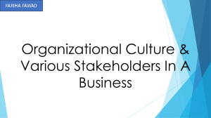 Organizational Culture & Stakeholders: Business Presentation