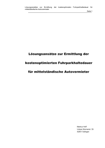 Kostenoptimale Fuhrparkhaltedauer Autovermietung