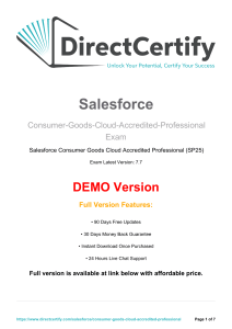 Salesforce Consumer Goods Cloud Exam Prep