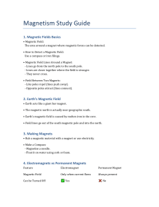 Magnetism Study Guide: Fields, Electromagnets, and More