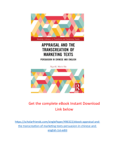 Appraisal & Transcreation of Marketing Texts: Chinese & English