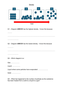 Density & States of Matter Worksheet: Particle Theory Explained