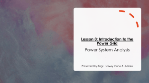 Power System Analysis: Introduction to the Power Grid