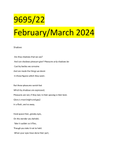 Shadows Poem Analysis: Pleasure & Poetic Methods