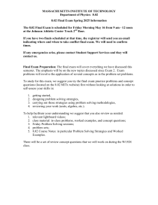 MIT 8.02 Physics Final Exam Information Spring 2025