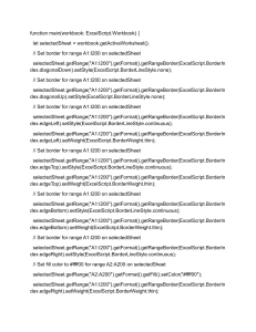 Excel Script: Formatting Worksheet