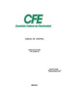 Especificaci&oacute;n de Cables de Control CFE E0000-20