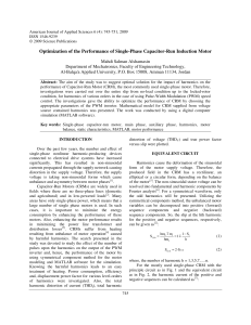 Single-Phase Motor Performance Optimization via Harmonics Analysis