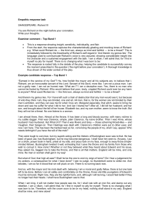 Richard III Empathic Response Task: Top Band Example