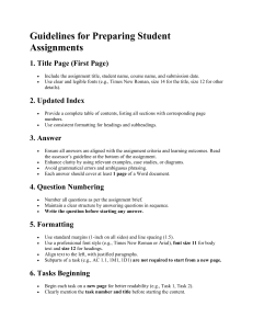 Student Assignment Guidelines: Formatting & Submission