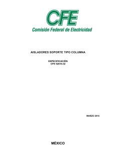 CFE 52810-32: Especificaci&oacute;n de Aisladores de Columna