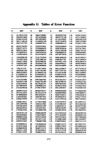 Error Function Table: ERF Values for Numerical Analysis