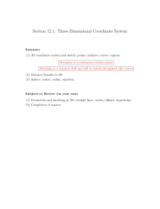 3D Coordinate System: Geometry Lecture Notes