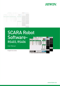 HIWIN SCARA Robot Software RS403/RS406 User Manual