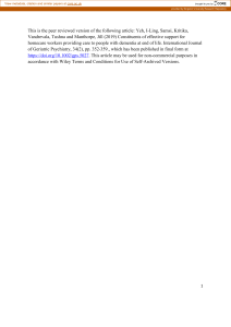 Homecare Workers & Dementia End-of-Life Care Support
