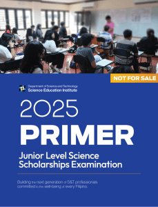 JLSS Exam Primer: Science Scholarships Examination 2025