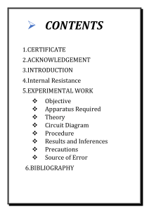 Internal Resistance of a Cell: Lab Report