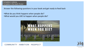 Death & Afterlife: Religious & Secular Beliefs Lesson