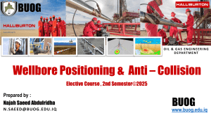 Wellbore Positioning & Anti-Collision Course Presentation