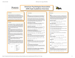 APA Style Guidelines Overview | Purdue OWL