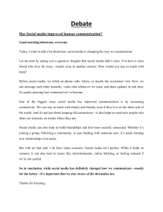 Social Media & Communication: A Debate Speech