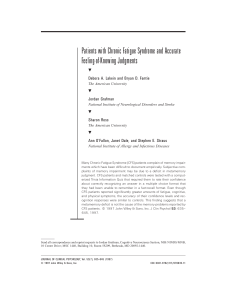 CFS & Feeling-of-Knowing: Memory Judgments Accuracy