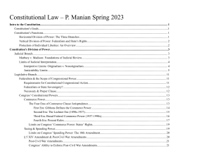 Constitutional Law Course Syllabus - Spring 2023