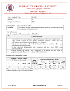 Mathematics-III Course Syllabus - GTU