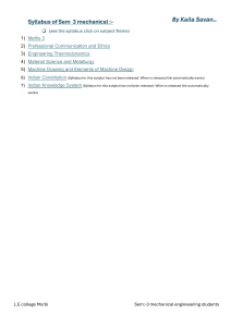 Mechanical Engineering Sem 3 Syllabus - L.E College Morbi