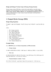 Pumped Hydro Storage Design & Sizing
