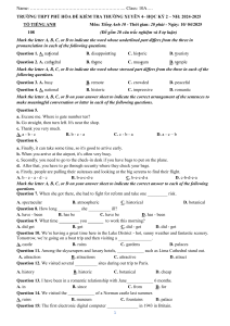 English 10 Exam: Tourism & Historical Sites