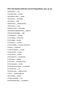 Prepositions Worksheet: On, At, In Practice