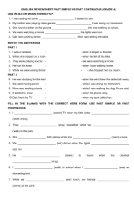 Past Simple vs. Past Continuous Worksheet (Grade 4)