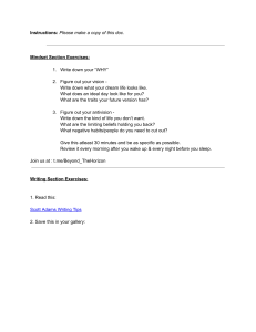 Mindset & Writing Exercises: Vision, Goals, and Skills