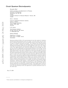 Circuit Quantum Electrodynamics: Superconducting Qubits & Photons
