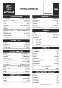 Airbus A330 Normal Checklist: Flight Operations & Safety Procedures