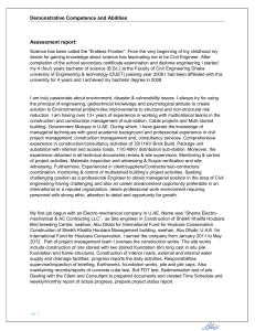 Civil Engineer Competence Assessment Report