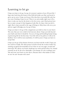 Learning to Let Go: A Guide to Self-Acceptance