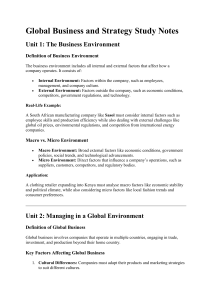 Global Business & Strategy Study Notes