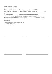 Grade 9 Science: Understanding Cancer