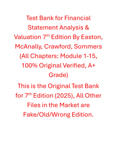 Financial Statement Analysis Test Bank, 7th Ed