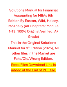 Financial Accounting MBA 9th Ed Solutions Manual