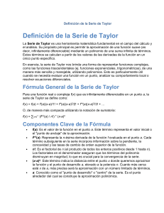 Definici&oacute;n y F&oacute;rmula de la Serie de Taylor Explicada