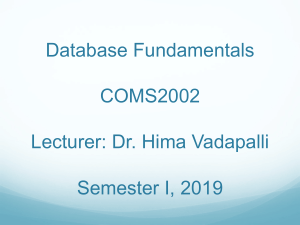 Database Fundamentals: Course Presentation