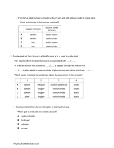 Iron and Steel Extraction Worksheet
