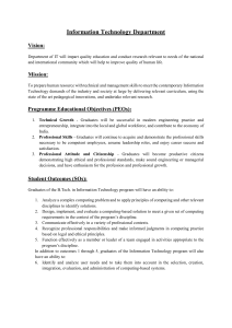 Information Technology Department: Vision, Mission, PEOs, and SOs
