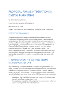 AI Integration in Digital Marketing Proposal